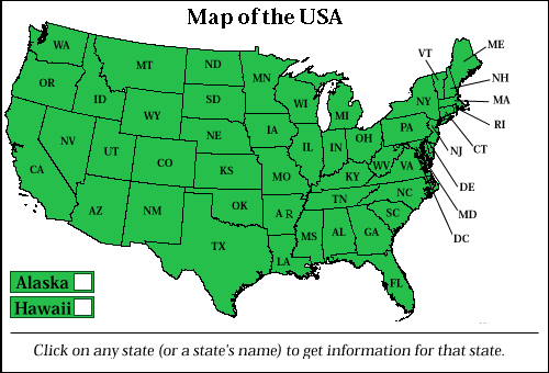Clickable Map of USA